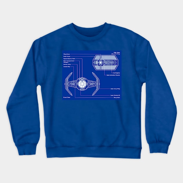 Command Fighter Craft Blueprint Crewneck Sweatshirt by Starbase79